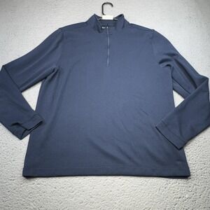 Rhone Sweatshirt Mens Large Blue Performance Knit Stretch Half Zip Casual Golf